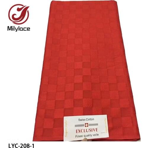 2021 Latest African Soft Swiss Cotton Voile Lace In Switzerland 5 Yards High Quailty Cotton Lace for Party Dress LYC-208