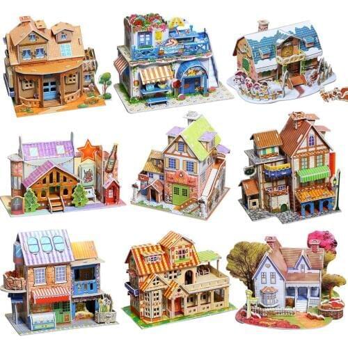 3D Paper Board Puzzle Construction Assemble Early Learning Toy Children Gift