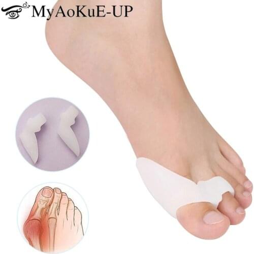 5 Pair Silicone Gel Foot Two Hole Toe Separator Thumb Valgus Protector Corrector Bunion Adjuster Hallux Valgus Guard Feet Care