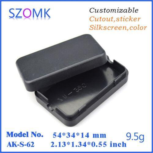 50 pieces a lot, 54*34*14mm black szomk diy control box instrument enclosure housing plastic box for electronics plastic case