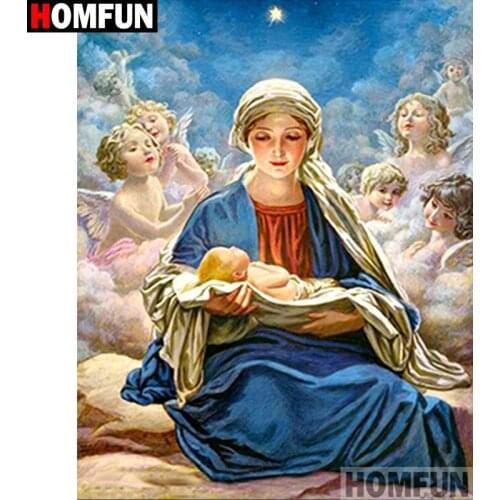 HOMFUN Full Square/Round Drill 5D DIY Diamond Painting "Religious figure" 3D Diamond Embroidery Cross Stitch Home Decor A18968