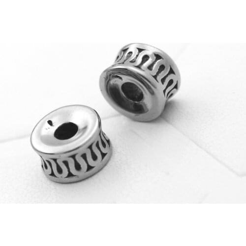 316L Stainless Steel Wave Spacer Beads Silver Tone 2mm Small Hole Charm Bead For DIY Bracelets Jewelry Making Findings