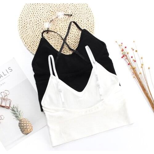 Fashion Cross Strap Bras for Women Brassiere Tank Crop Top Push Up Bra Solid Color Underwear Beautiful Back Lingerie Vest