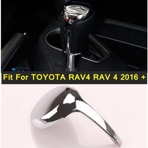 Lapetus Auto Styling Print Gear Shift Knob Cover Trim Fit For TOYOTA RAV4 RAV 4 2016 2017 2018 ABS Bright / Carbon Fiber Look