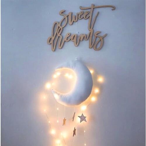 Kids Nursery Room Decor Nordic Plush Moon Hanging Decor Kids Play Room Tent Canopy Baby Girl Bedroom Moon Hanging Nursery Decor