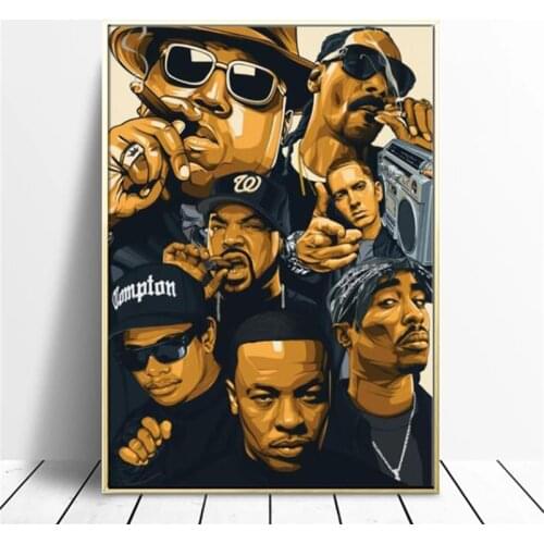 Home Decoration Fashion West Coast Hip Hop Tupac Music Poster and Prints Canvas Painting on Wall Art Picture For Home Room Decor