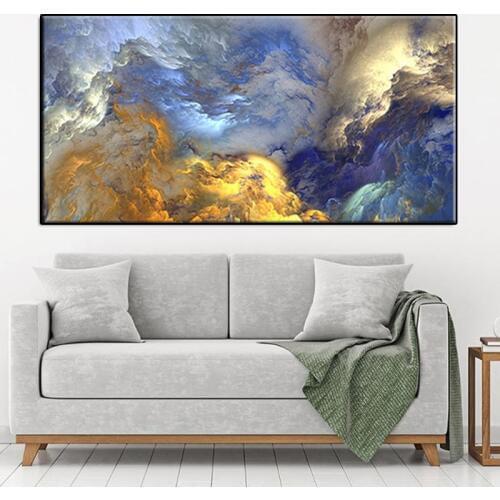 Diy Diamond Painting Artistic Colorful Cloud Diy Simple Diamond Embroidered Golden Cloud Hotel Home Decorative Wall Art