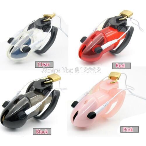 Electro Lockdown Estim Male Chastity Cage Adult Sex Play Penis Lock Electro Shock Cock Cage Sex Toys for Men 4 Colors to choose