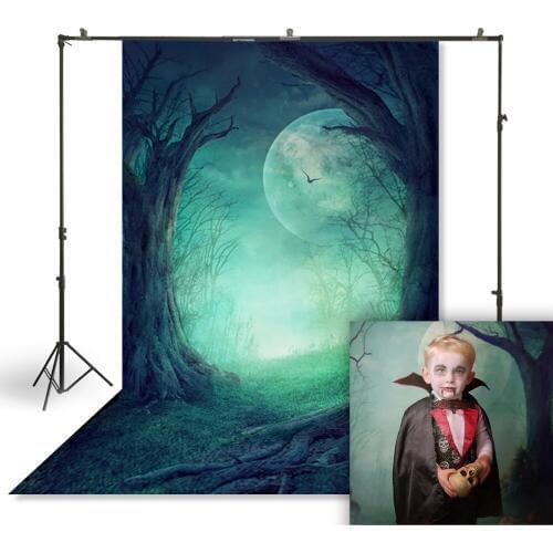 HUAYI Photography Backdrop Halloween Day Holiday Party Deep Forest Decor Photo Background Studio Birthday Banner BackdropXT-4312