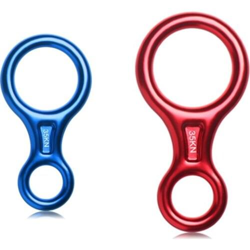 Hot Sale Aluminium Alloy Outdoor Rock Climbing 35KN 8 Shape Descender Carabiner Slow Descent Device Widely Use