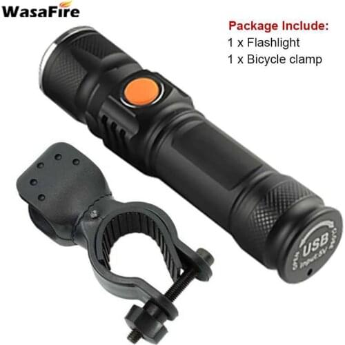 Powerful 2000 Lumen Led Flashlight Portable Q5 USB Built-in Battery Rechargeable Tactical LED Torches Zoom Lantern for Camping