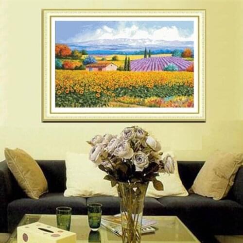 Cross stitch Handmade 14CT Counted Canvas DIY,Cross-stitch kits,Embroidery -Sunflower Garden