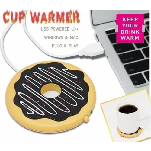 Heating Donut Electric Insulation Coaster Three-dimensional USB Power Drink Coasters Non-Slip Drink Bottle Tea Warmer Table Mat