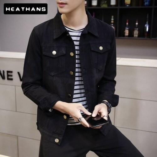 New Black Denim Jacket Mens Hip Hop Handsome Jean Jacket Men European American Street Jacket For Male Slim Denim Top Size S-5XL