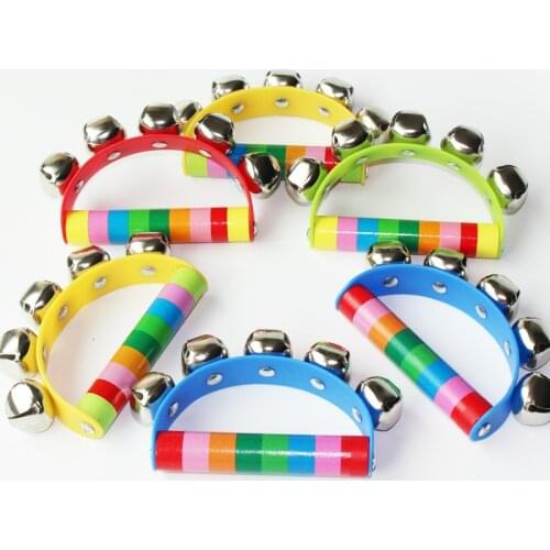 2020 New Baby Jingle Shaking Bell Musical Instrument Hand Held Toddler Teether Rhythm Educational Instrument Toys For Baby Kid