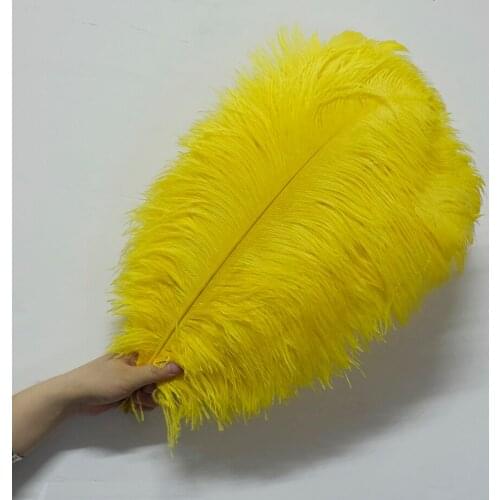 Wholasale 10-300pcsYellow Ostrich Feathers for Crafts 15-60cm Wedding Party Supplies Carnival Dancer Decoration plumas Plumages