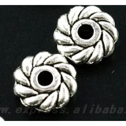 Wholesale 1000Pcs Discs Shaped Tibet Silver Spacer Beads Alloy beads 6mm