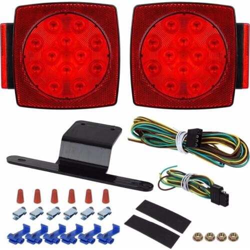 KEYECU 12V LED Submersible Trailer Tail Light Kit Stop Tail Turn Signal Lights for Over 80 Inch Boat Trailer Truck RV Marine