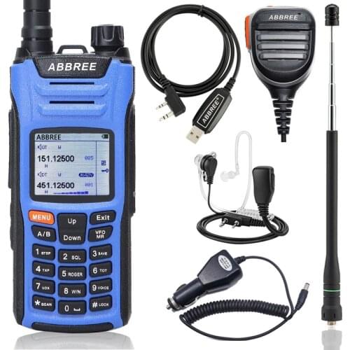 ABBREE AR-F6 6 Bands Walkie Talkie Dual Display 999CH VOX DTMF SOS Scanning Stopwatch Functional LCD Color Display Ham Radio