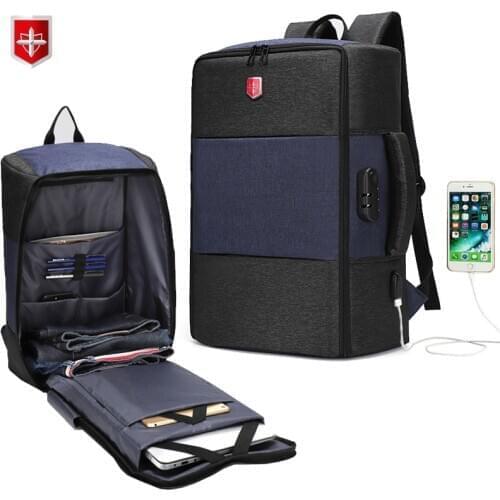 RUISHISABER Waterproof 17inch Laptop Backpack Men No Key TSA Anti Theft Backpack School Fashion Travel Bags Male Casual Mochila