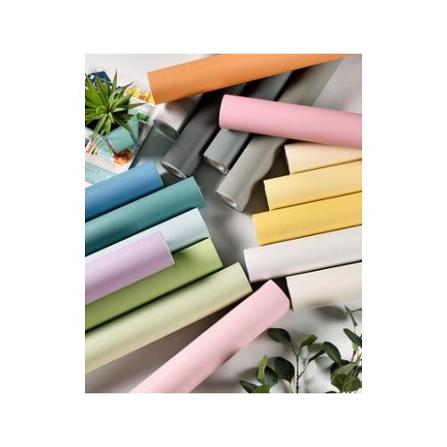 Wallpaper self-adhesive bedroom sweet wallpaper waterproof PVC pure pigment color dormitory wall sticker furniture renovation