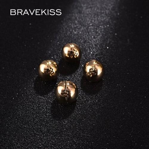 BRAVEKISS Fashion For Woman Lssued Glossy Plating Gold Color Hoop Earrings Girls Studs Ear Jewellery Valentine Day Gift BUE0694