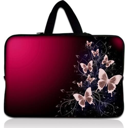 Pink Butterfly 17" Laptop Bag Sleeve Handle Notebook Case Cover 17.3" 17.4" For HP Dell Acer Apple Sony ASUS Samsung Lenovo