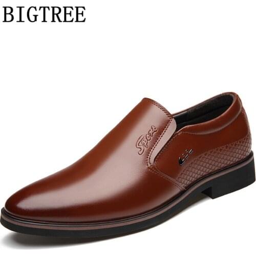 Mens Formal Shoes Genuine Leather Office Shoes Men Classic Loafers Men Business Shoes Italian Brands Sepatu Slip On Pria Ayakkab