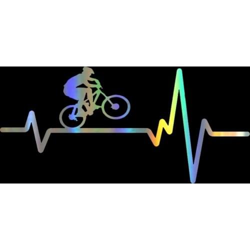Car Stickers KK Vinyl Cycling Mountain Bike Helmet Heartbeat Stickers And Decals Funny 3D Stickers On Car Styling 17cm*8cm
