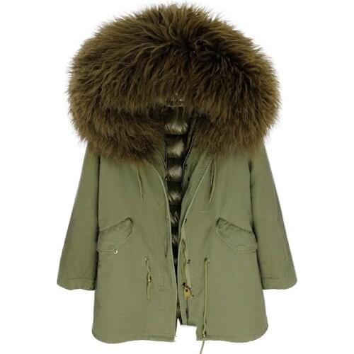 2020 Winter Jacket Women Natural Mongolia Sheep Fur Collar Duck Down Coat Real Fur Coat Long Parka Thick Warm Streetwear