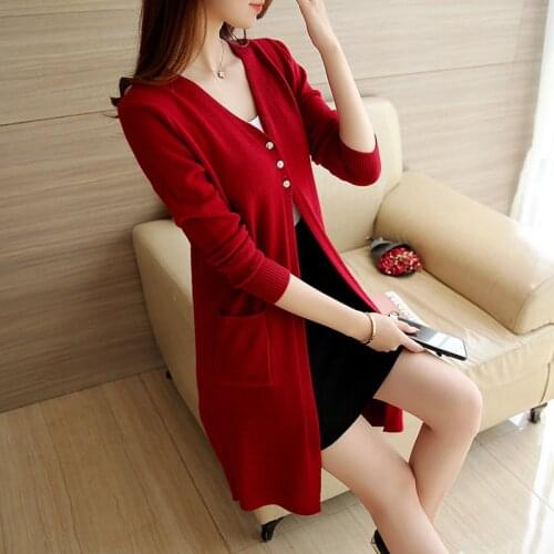 Sweater Women Slim Knitted Cardigan Sweater high quality Vintage Long Sleeve Button-up Female Outerwear Chic Tops New