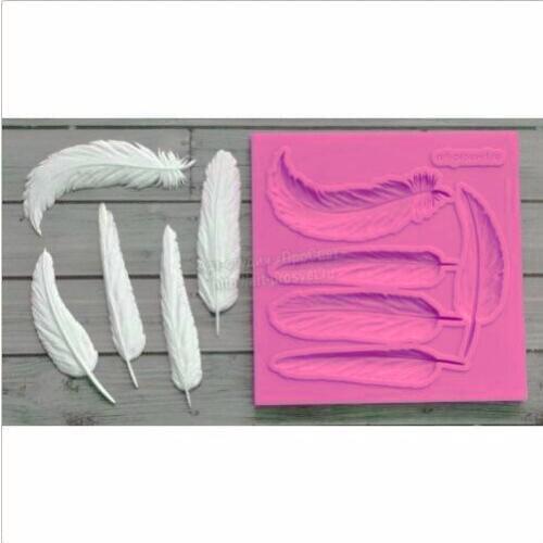 Liquid silicone feathers wedding christmas fondant cake decoration mold diy chocolate mold super light clay mold