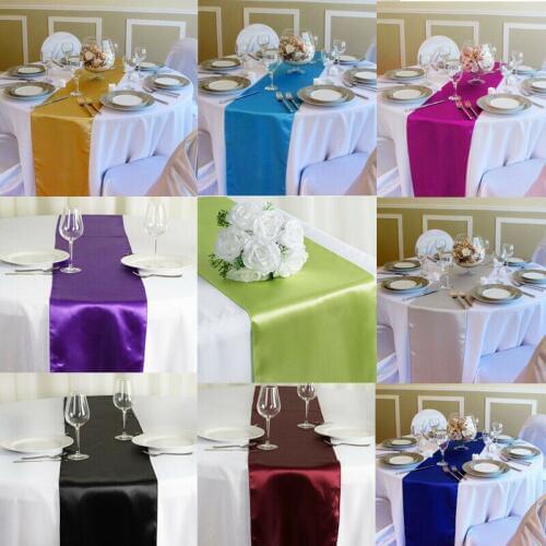 12" x 108" Satin Table Runner Wedding Party Decorations Banquet Table Runners