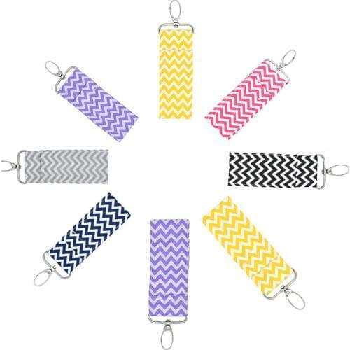200pcs European and American Cotton Fabric Key Chain Lipstick Bag Cross Cotton Material Lip Balm Holder Home storage appliances