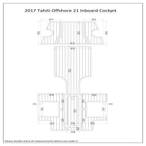 2017 Tahiti Offshore 21 Inboard Cockpit Pad Boat EVA Teak Decking 1/4" 6mm