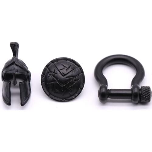 2020 3 Colour Fashion Retro Spartan Helmet Warrior Accessories EDC Outdoor Survival Rope Paracord Bracelet Buckle