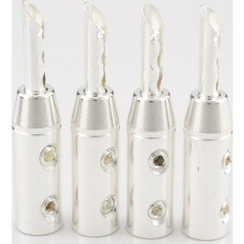 8Pcs Audiocrast B835S Silver plated Banana Connector Silver plated BFA Connectors plugs BFA plug