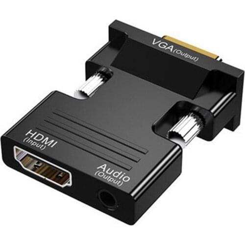 HDMI-compatible Female to VGA Male Converter Adapter for PC Laptop TV to HDTV Projector Video Audio