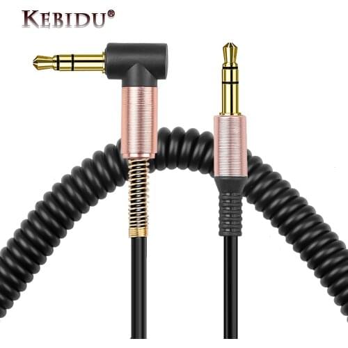 Kebidu 3.5MM Audio Cable 3.5 Jack To Jack AUX Cable Headphone Beats Speaker For iPhone Car Male to Male AUX Cord Spring Cable