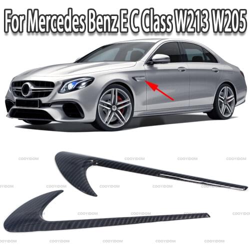 K-Car ABS Carbon Fiber Style Side Fender Trim For Mercedes Benz E Class W213 C-Class W205 Refit E63S AMG