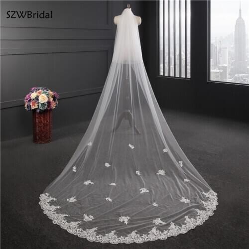 New Arrival Two-layer Wedding Veils 3 Meter Bridal Veil Wedding Accesorios Bridal Headwear Novia Velos Wesele Welon With Comb