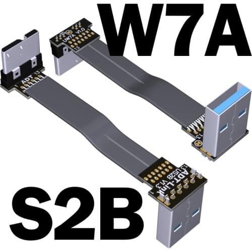 FPV Micro USB 3.0 Type-A 90 Degree Adapter 5cm-300cm FPC Ribbon Flat Micro-B Cable for Multicopter Aerial Photography