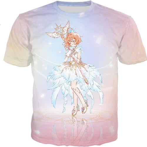 Anime Sakura Card Captor Printed 3D T-shirt Men/women New Fashion Harajuku Style T-shirt Streetwear Tops