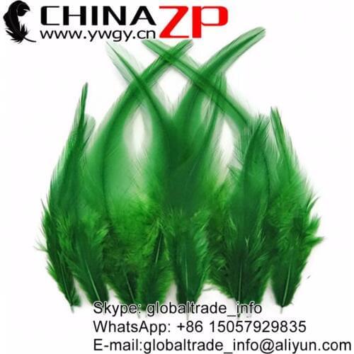 CHINAZP Factory www.ywgy.cn 500pcs/lot Top Quality Dyed Green Rooster Saddle Feathers
