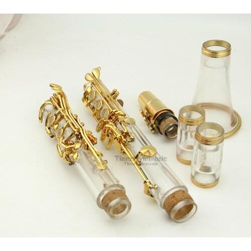 Clarinet Musical instrument acrylic transparent body silver plated Bb clarinet