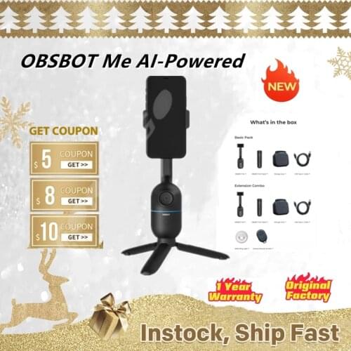 Pre-order OBSBOT Me AI-Powered Auto-Tracking AI Camera Phone Mount Foldable Gimbal for iPhone Android Phone Selfie Vlog and Live
