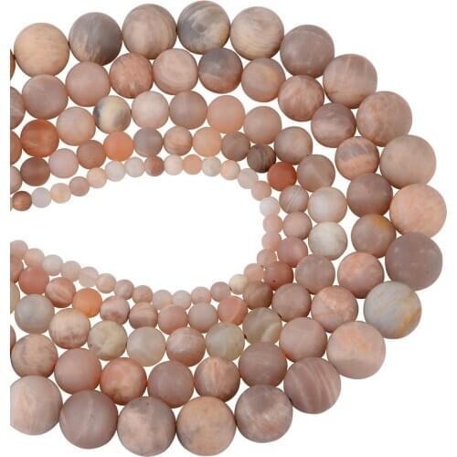 Chanfar High Quality Natural Matte Sun Stone Round Beads For Jewelry Making DIY Bracelet Necklace 4/6/8/10/12mm Strand