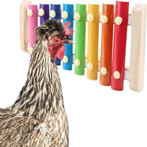 Chicken Xylophone Durable Wonderful Gameplay Hens Parrots Pet Chicken To Relieve Boredom Toy Parrot Percussion Chewing Teeth Toy