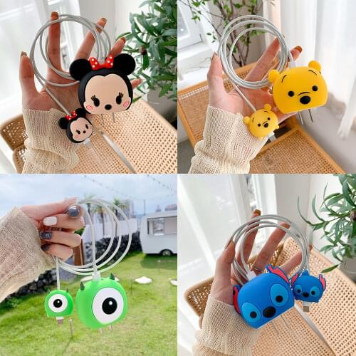 Cute Cartoon Cable Protector Cable Holder Phone Cord Protector for iPhone / iPad 18W/20W Fast Charger Cable Protection Organizer