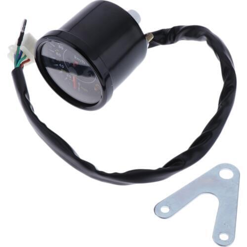 Motorcycle Cafe Racer Speedometer Odometer Gauge LED Indicator